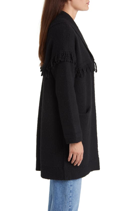 Wit & Wisdom Fringe Yoke Cardigan In Black