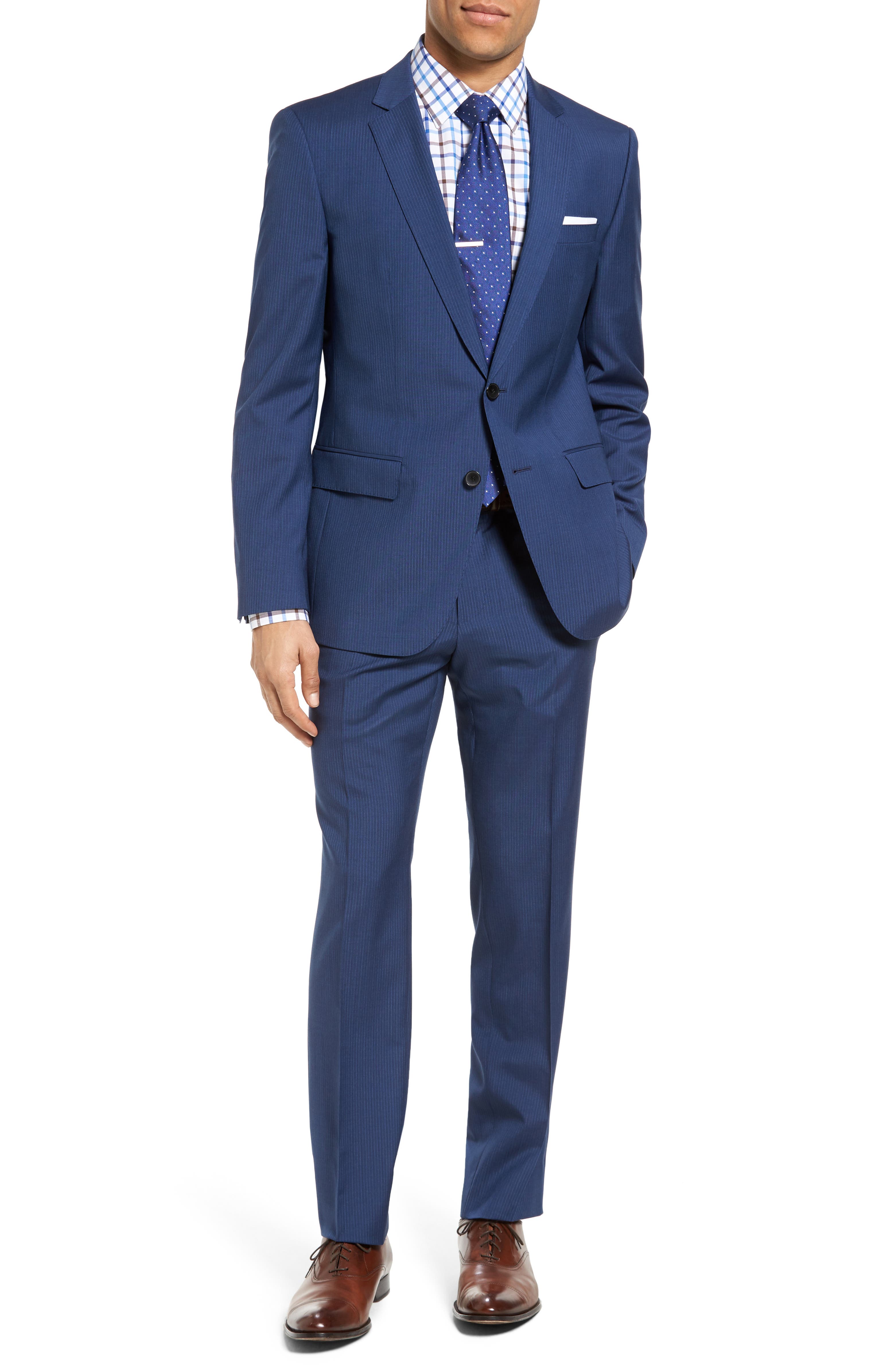 BOSS Huge/Genius Trim Fit Stripe Wool Suit | Nordstrom