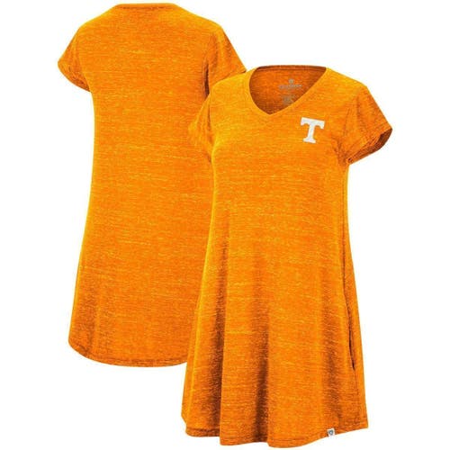 Women's Colosseum Heathered Tennessee Orange Tennessee Volunteers Diary V-Neck T-Shirt Dress