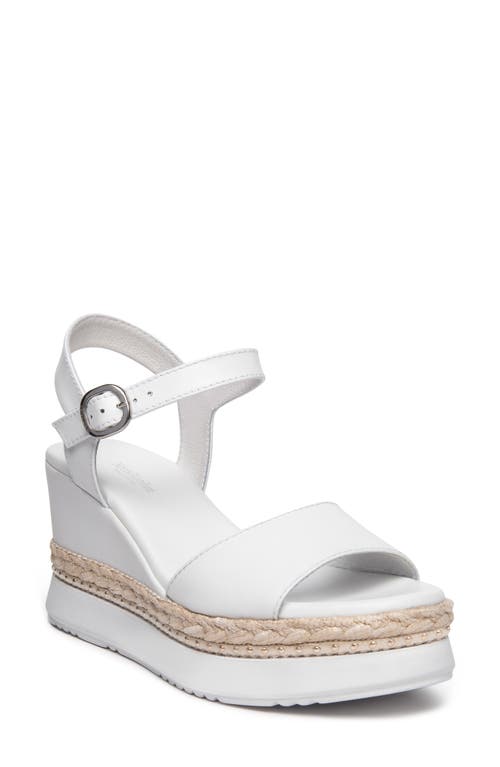 NeroGiardini Studded Rope Wedge Sandal in White at Nordstrom, Size 7Us