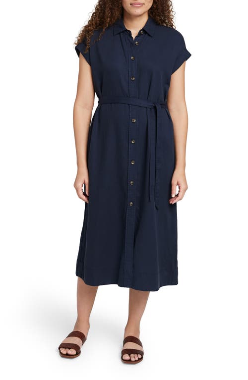 Faherty Arlie Short Sleeve Shirtdress in Navy Blazer