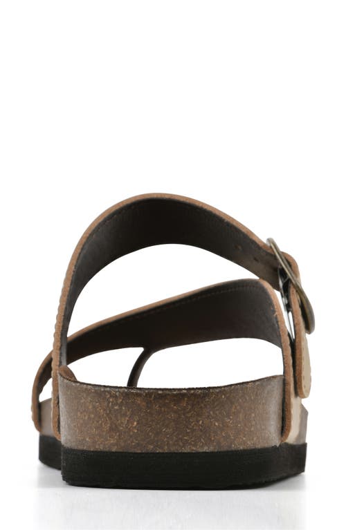 White Mountain Footwear Carly Leather Footbed Sandal In Antique Gold/brown Sole