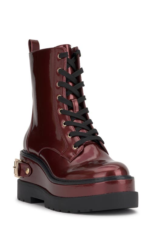 Shop Jessica Simpson Imelda Lace-up Platform Moto Bootie In Oxblood