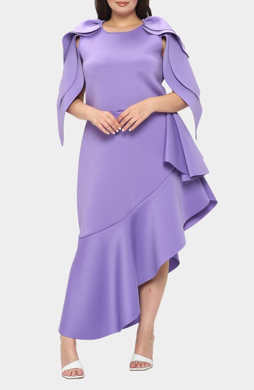 Shop L I V D Kaskade Asymmetric Ruffle Dress In Lavender