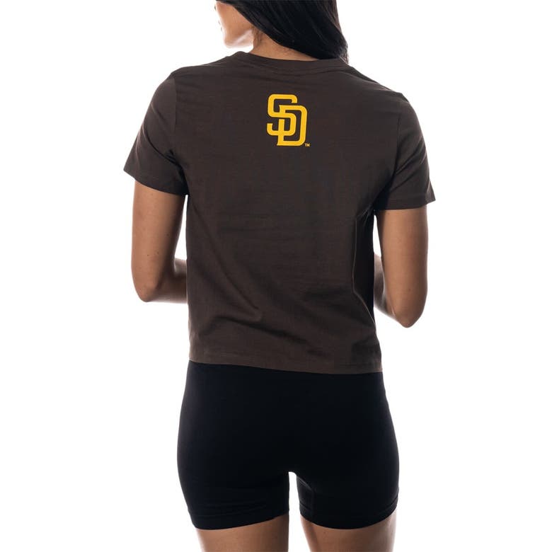 Shop The Wild Collective Brown San Diego Padres Twist Front T-shirt