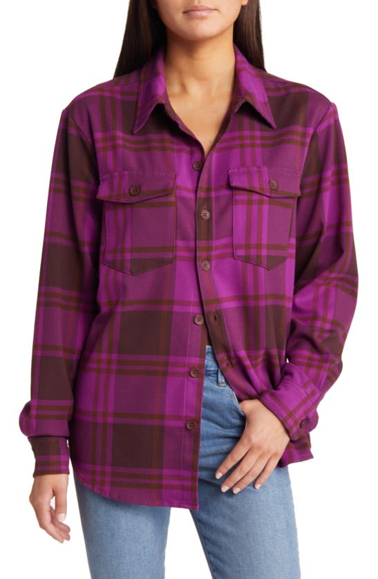 GOOD AMERICAN EASY PLAID FLANNEL SHIRT