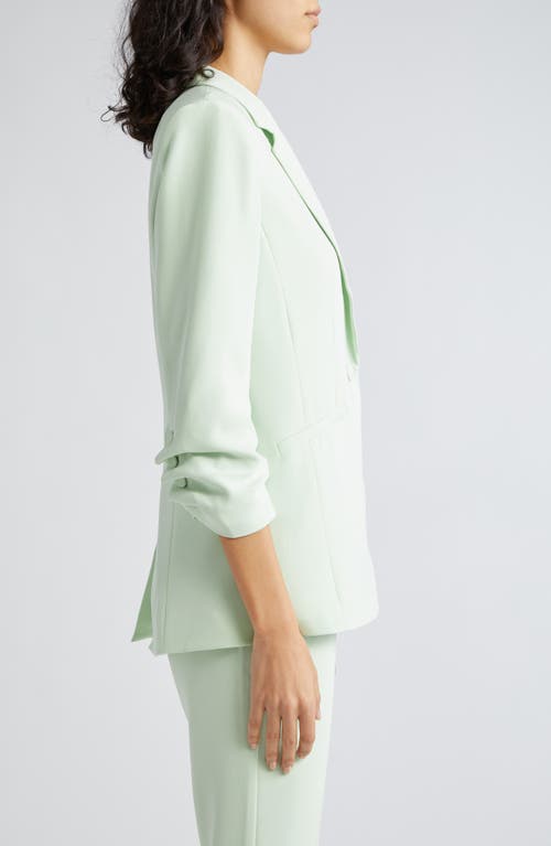 Cinq À Sept Khloe Ruched Sleeve Blazer In Peridot