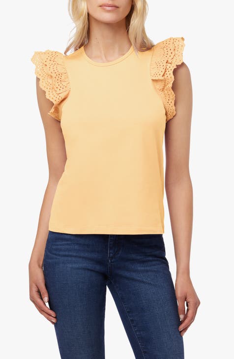 Eyelet Flutter Sleeve Top