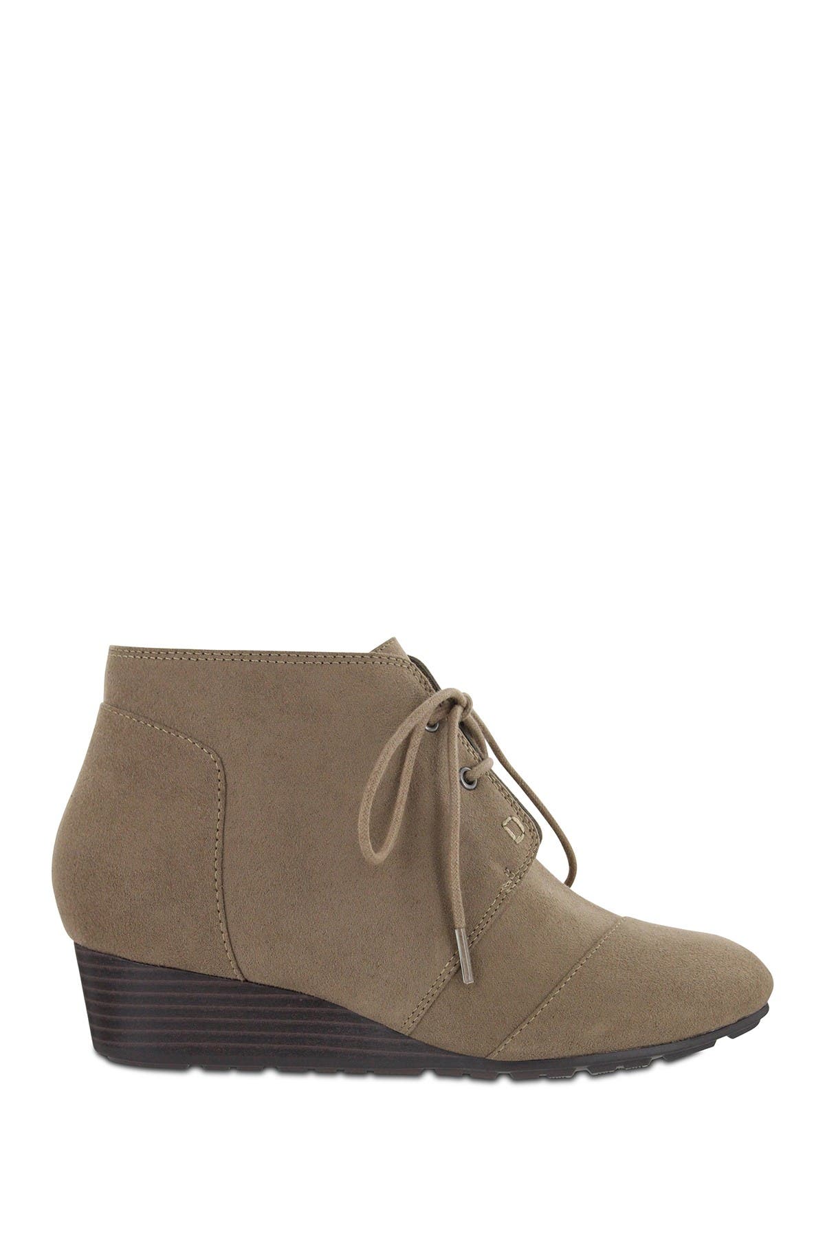 mia sarah lace up wedge bootie