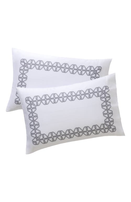 Shop Brooks Brothers Set Of 2 Printed Pillowcases In Grey