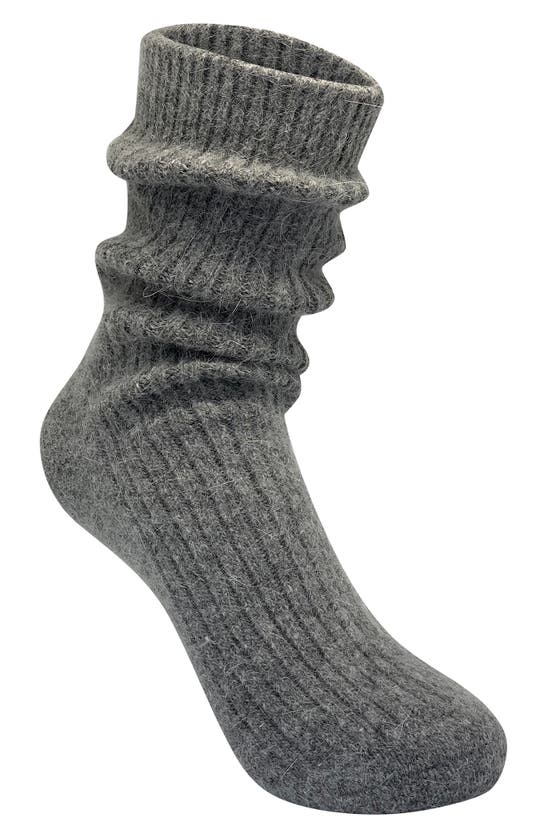 High Heel Jungle Cashmere Blend Crew Socks In Grey
