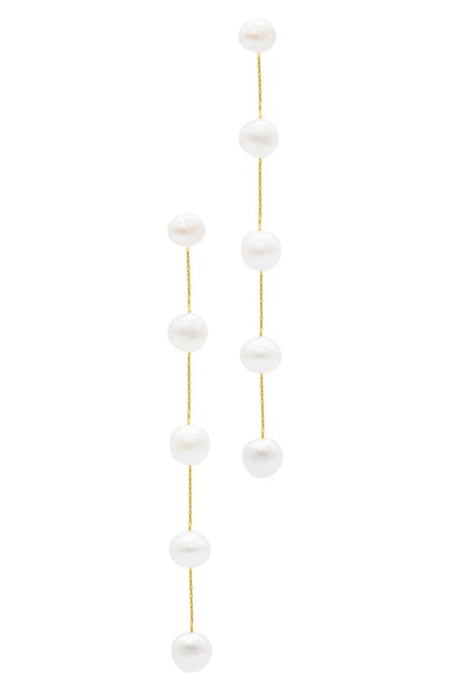 Adornia 9-10mm Pearl Linear Drop Earrings In White