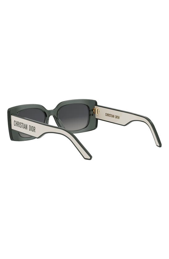 Shop Dior 'pacific S1u 53mm Geometric Sunglasses In Shiny Dark Green / Smoke
