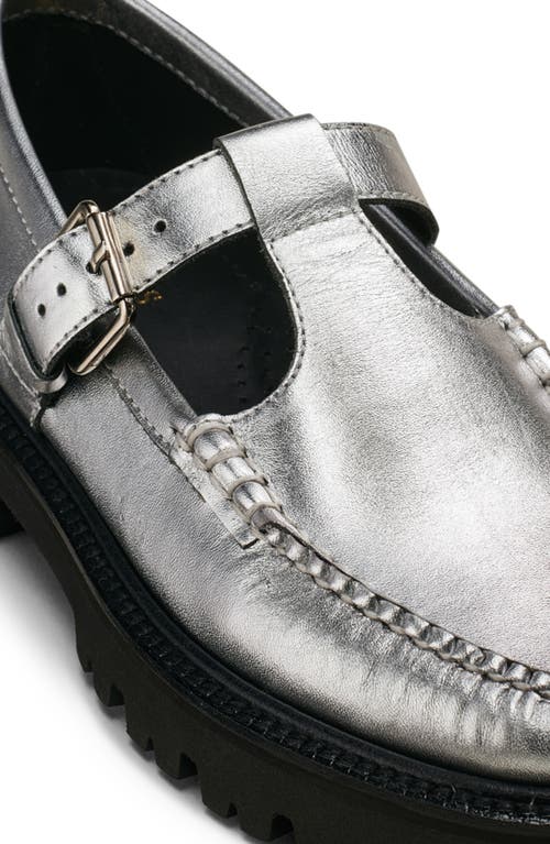 Shop G.h.bass Weejuns® Mary Jane Moc Toe Lug Sole Loafer In Silver