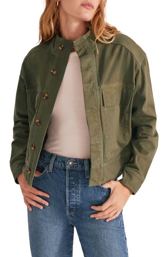 Favorite Daughter The Nikki Cotton Twill Jacket In Green