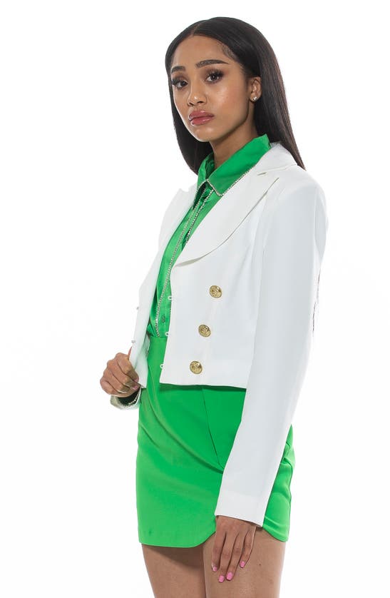 Alexia Admor Jesse Cropped Blazer In Ivory