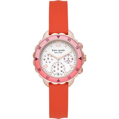Kate Spade New York Baywater Chronograph Silicone Strap Watch,