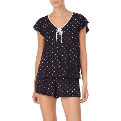 Kate Spade New York Doodle Dot Short Pajamas, Black
