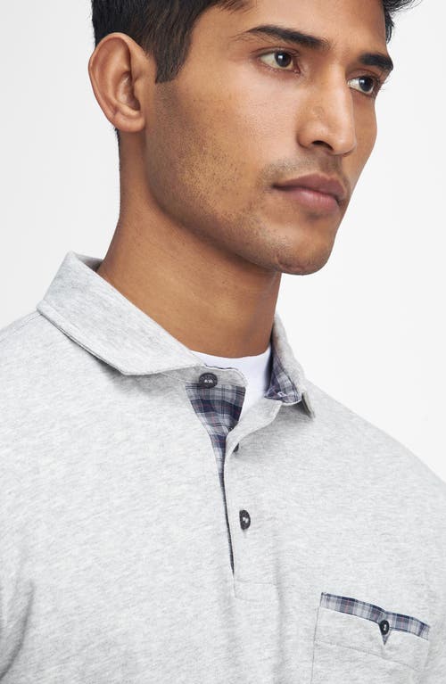 Shop Barbour Corpatch Long Sleeve Polo In Grey Marl