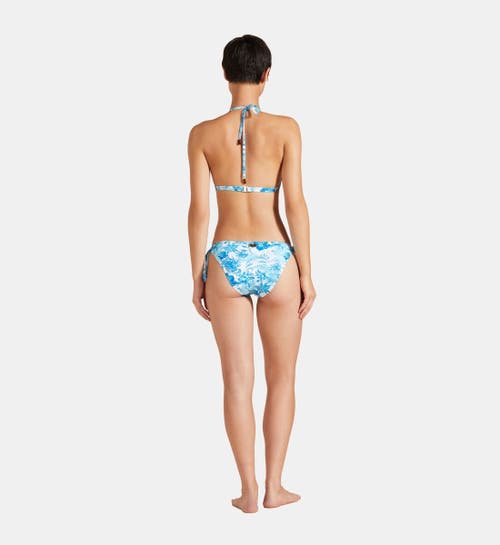 Shop Vilebrequin Tahiti Flowersm Side Tie Bikini Bottom In Blanc