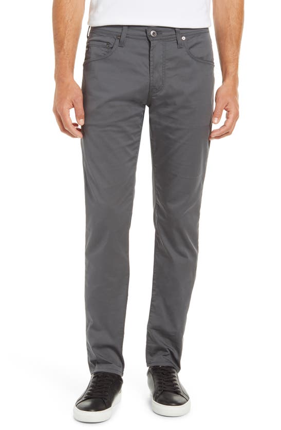 Ag Graduate 34 Straight Fit Twill Pants In Obsidian Grey