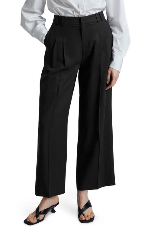 & Other Stories Pleated Ankle Trousers in Black at Nordstrom, Size 4