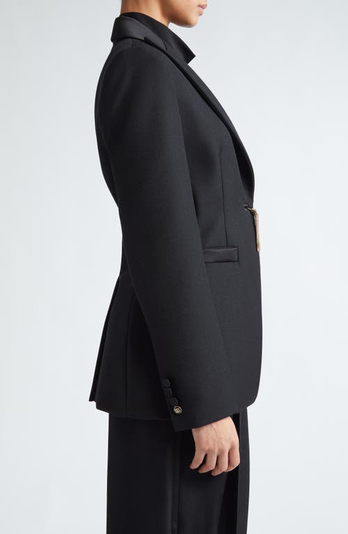 Shop Max Mara Boemia Tassel Detail Stretch Wool Blazer In Black