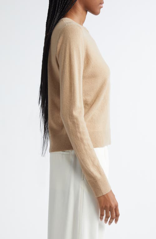 Shop Vince Classic Crewneck Cashmere Sweater In Camel