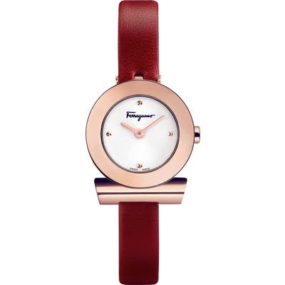 Salvatore Ferragamo Gancino Leather Bracelet Watch, 22Mm
