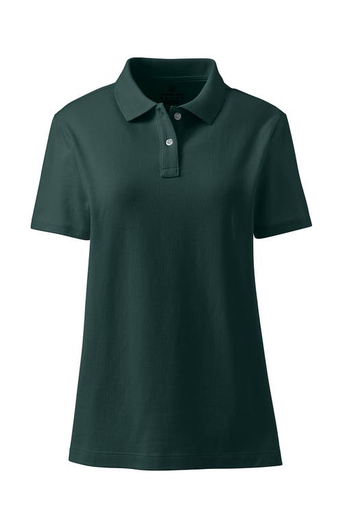 Shop Lands' End School Uniform Young  Short Sleeve Feminine Fit Mesh Polo Shirt In Evergreen