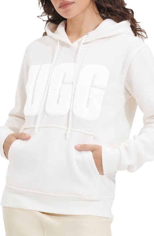 UGG(r) Rey Fuzzy Logo Hoodie in Nimbus