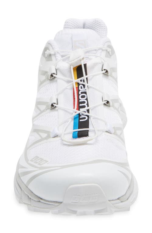 Salomon Gender Inclusive Xt-6 Sneaker In White/white/lunar Rock