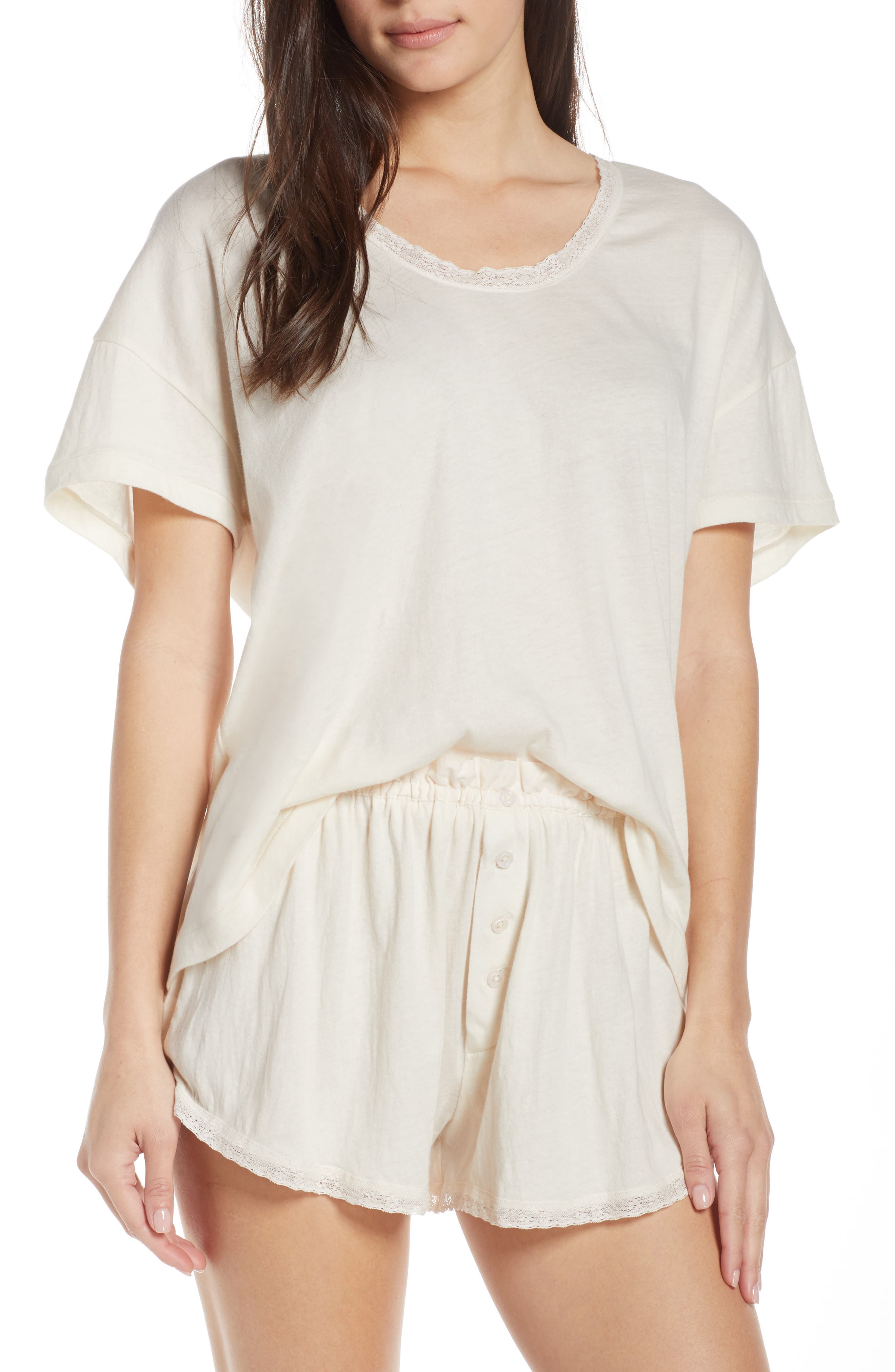 The Great. The Lace Pajama Tee, White