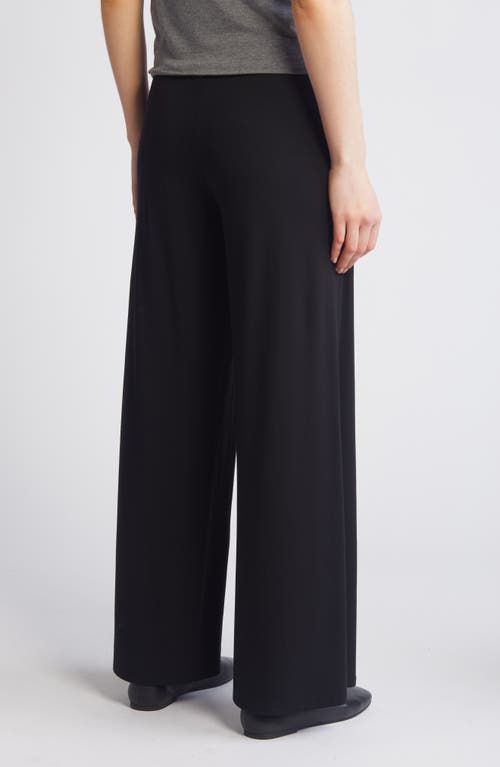 Eileen Fisher Wide-leg Stretch-jersey Trousers In Black