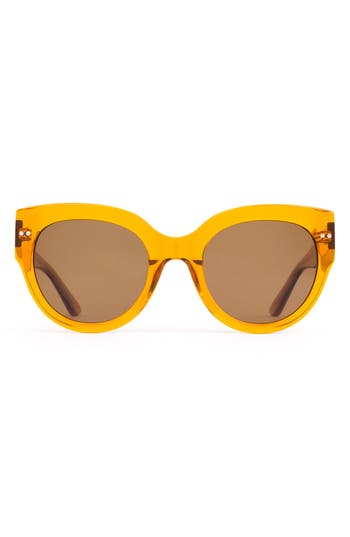 Shop Sito Shades Good Life Polar 54mm Round Sunglasses In Amber/brown Polar