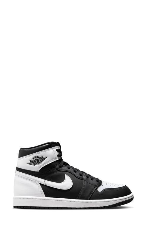 Shop Jordan Air  1 Retro High Top Sneaker In Black/white/white