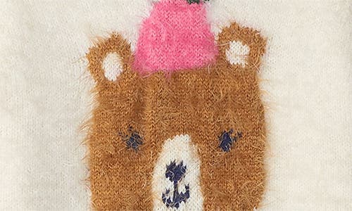 Shop Hatley Cozy Bear Furry Knit Sweater In Natural