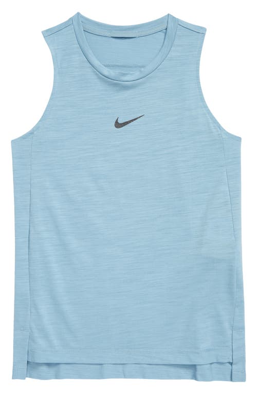 Nike Kids' Dri-FIT Yoga Training Top in Worn Blue/Black at Nordstrom, Size Xl