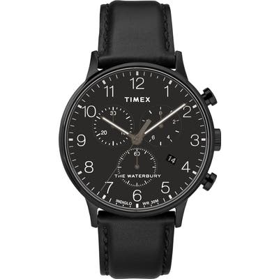 Timex Waterbury Chronograph Leather Strap Watch, 40Mm