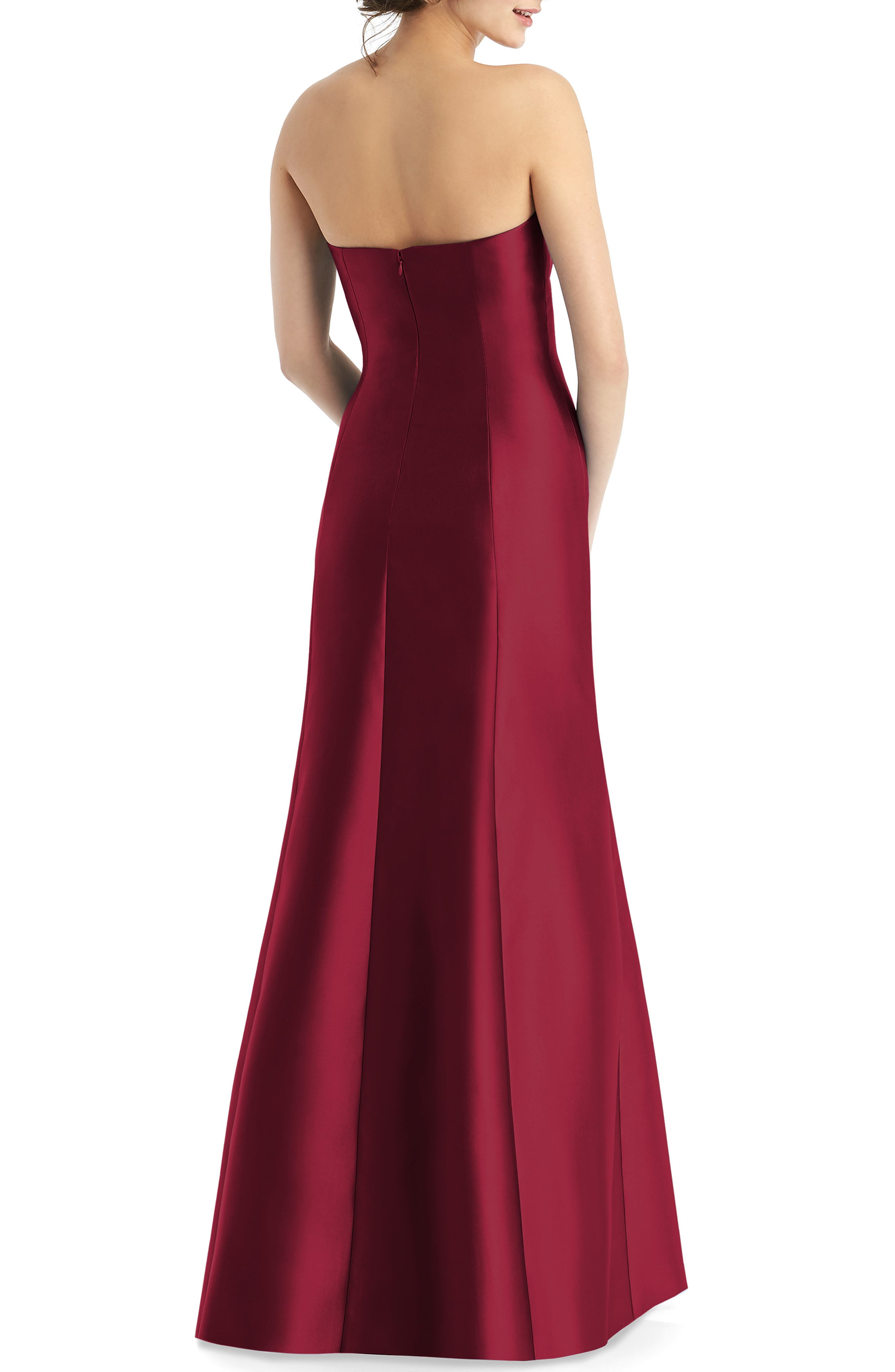 alfred sung strapless sateen gown