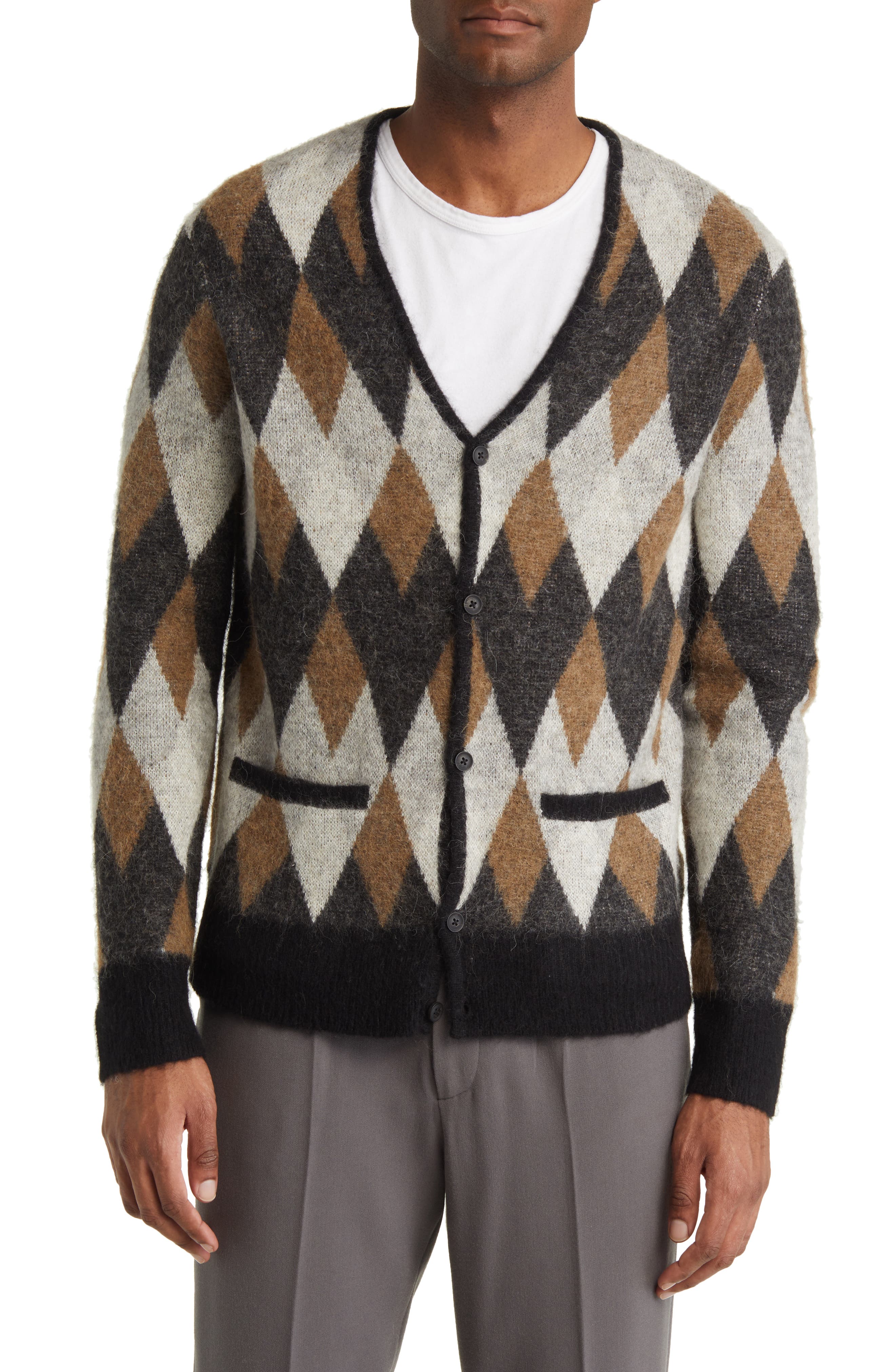 argyle sweater cardigan