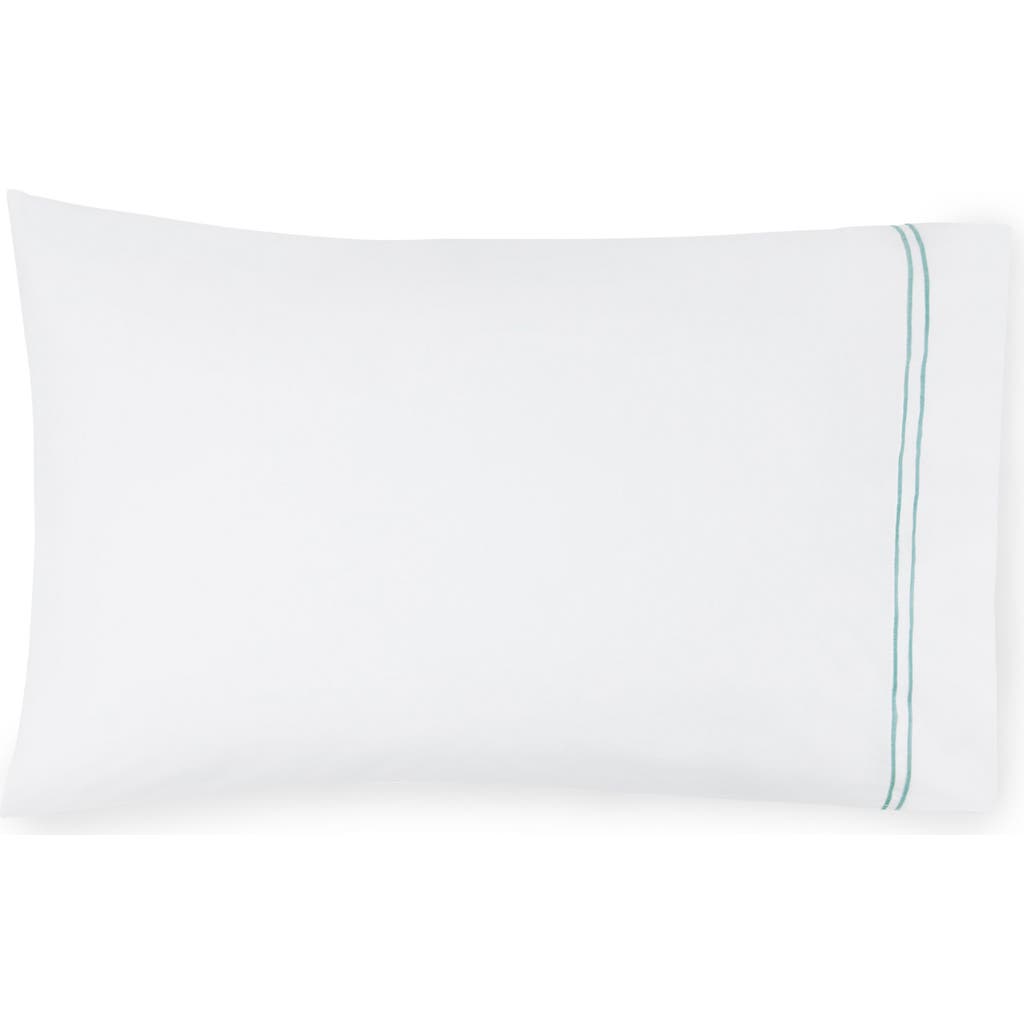 Sferra Grande Hotel King Pillowcase, Pair In White/aqua
