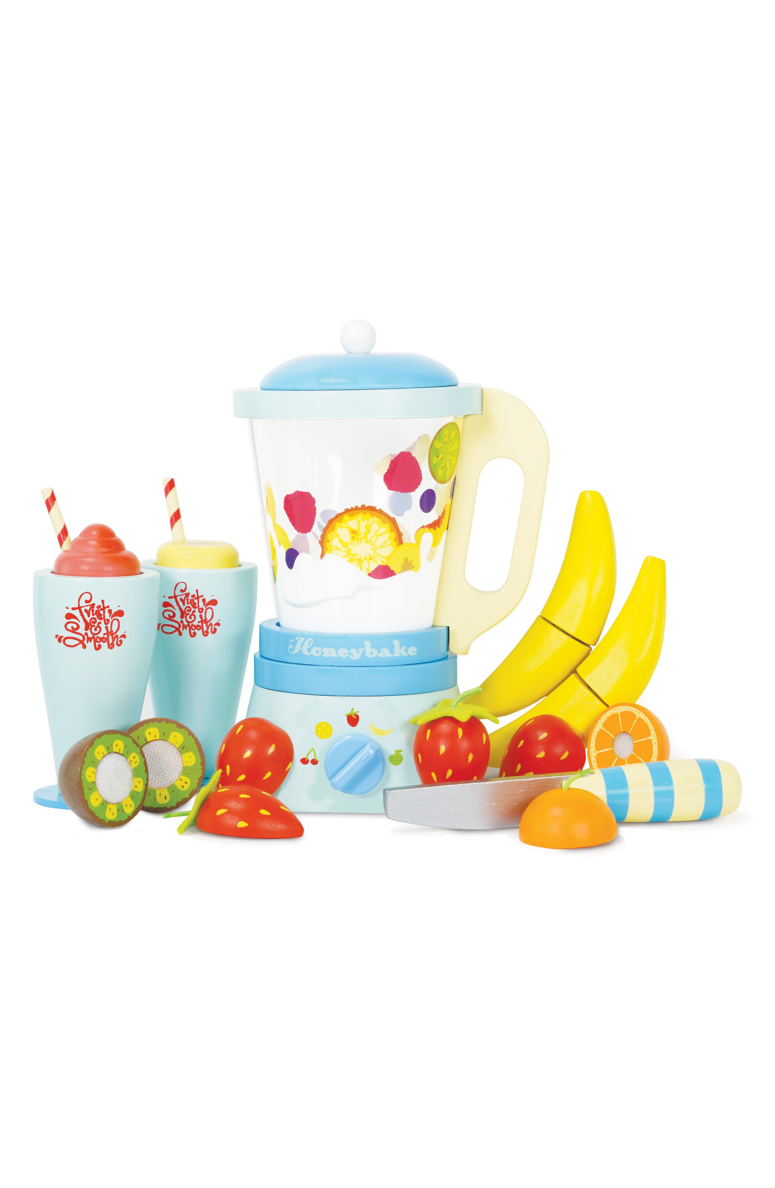 Le Toy Van Fruit & Smoothie Blender Toy Set in White Blue Yellow And Red