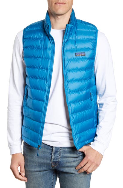 Patagonia Windproof & Water Resistant 800 Fill Power Down Quilted Vest In Balkan Blue