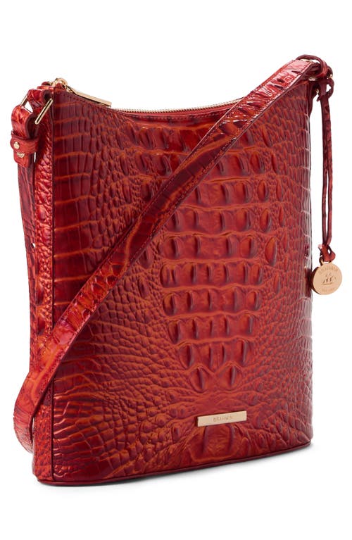 Shop Brahmin Katie Croc Embossed Leather Crossbody Bag In Radiant Red