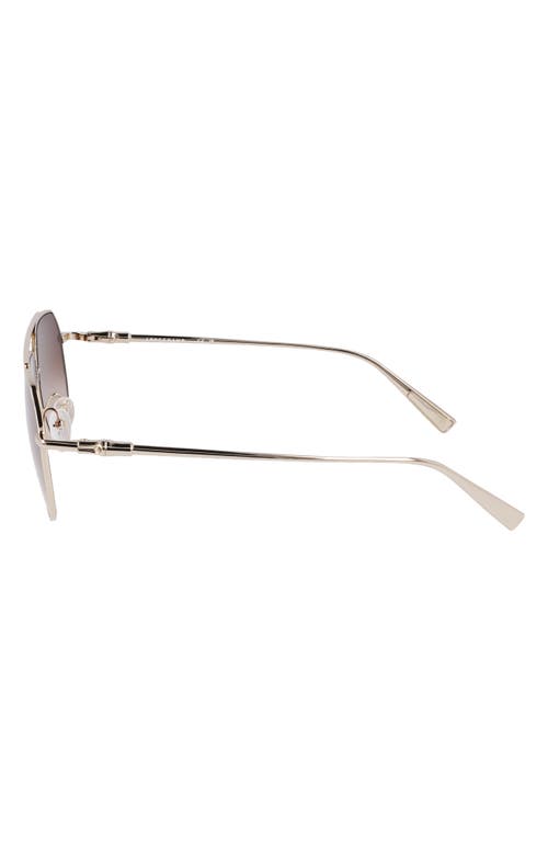 Longchamp Roseau 57mm Gradient Aviator Sunglasses In Gold