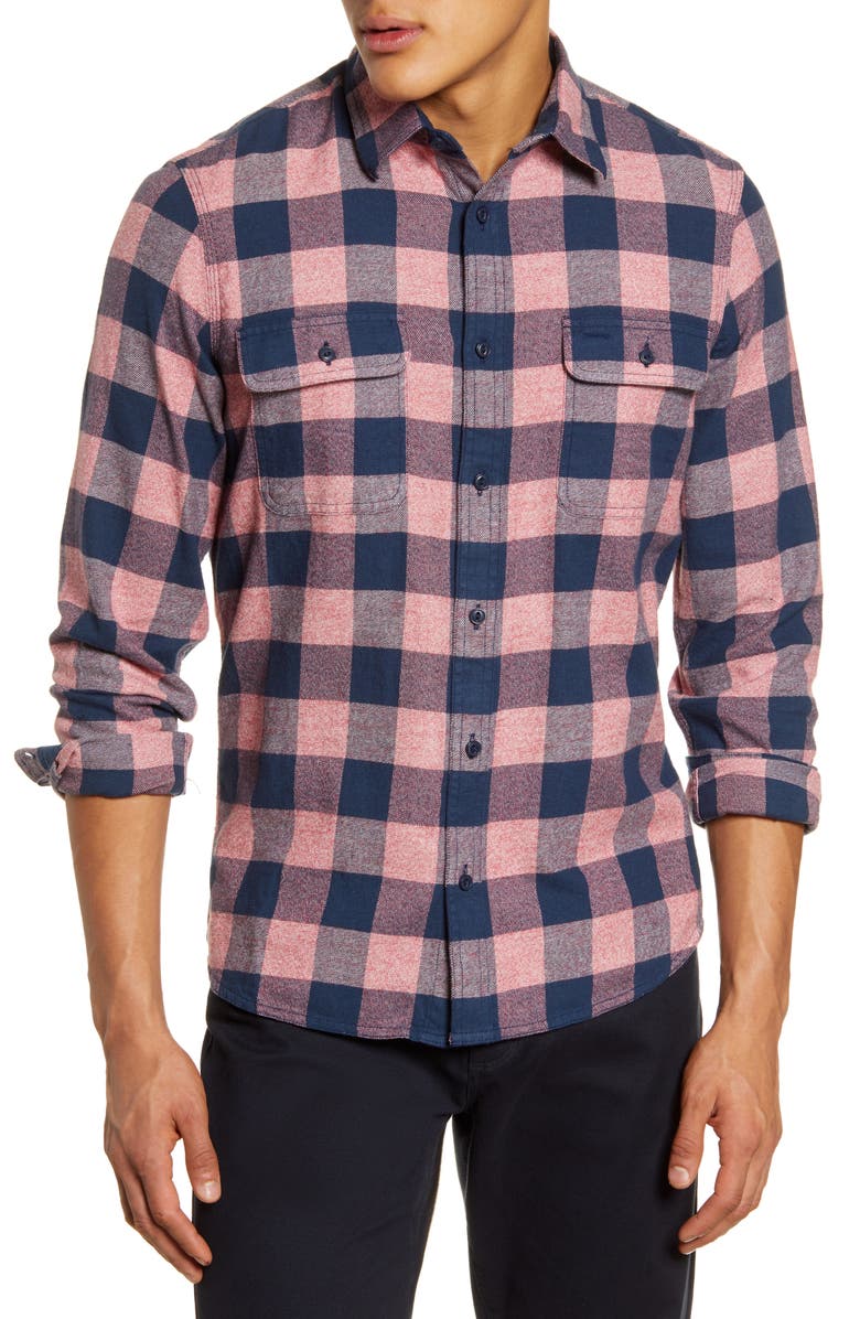 1901 Trucker Slim Fit Buffalo Check Button-Up Flannel Shirt | Nordstrom