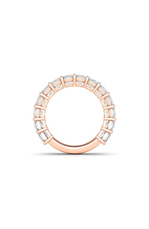 Hautecarat Emerald Cut Lab Created Diamond Eternity Ring In Rose Gold