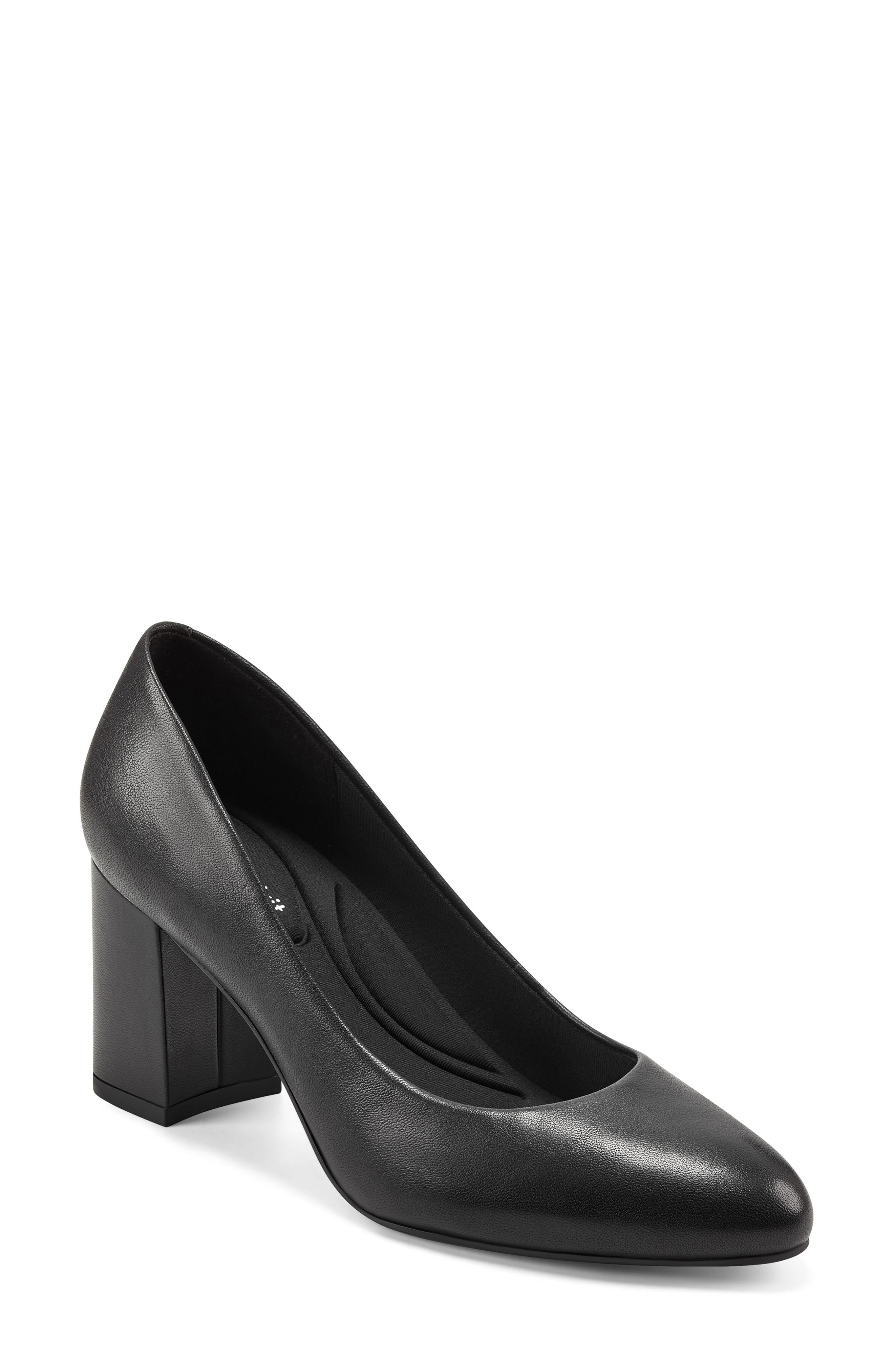 Women's Black Medium Heel Dress Shoes 