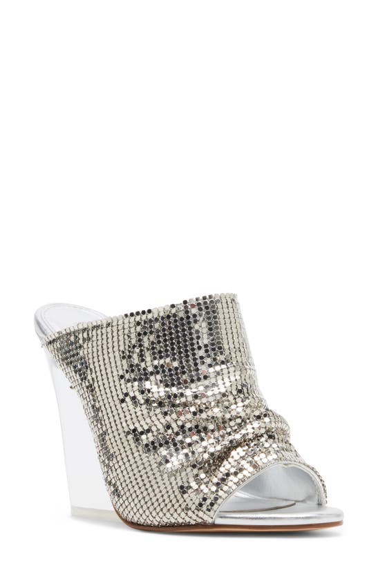 Jessica Rich By Steve Madden Adrienne Wedge Slide Sandal In Silver Multi